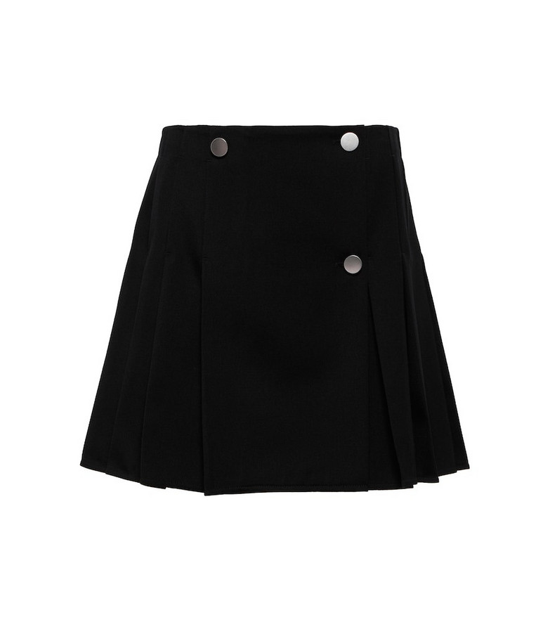 Bottega Veneta A-line high-rise wool miniskirt in black