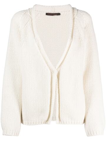 incentive! cashmere v-neck knitted cardigan - white