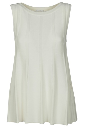Malo Stripe Patterned Sleeveless Top in white
