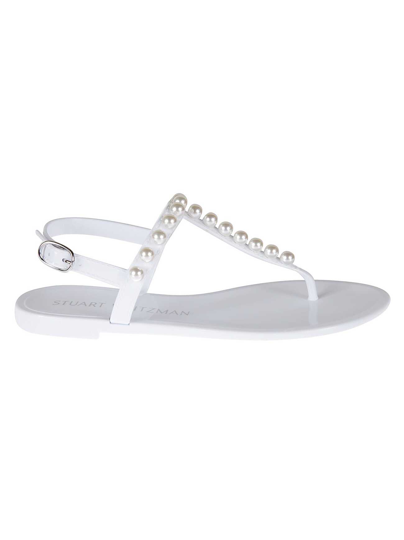 Stuart Weitzman Goldie Jelly Sandals in white
