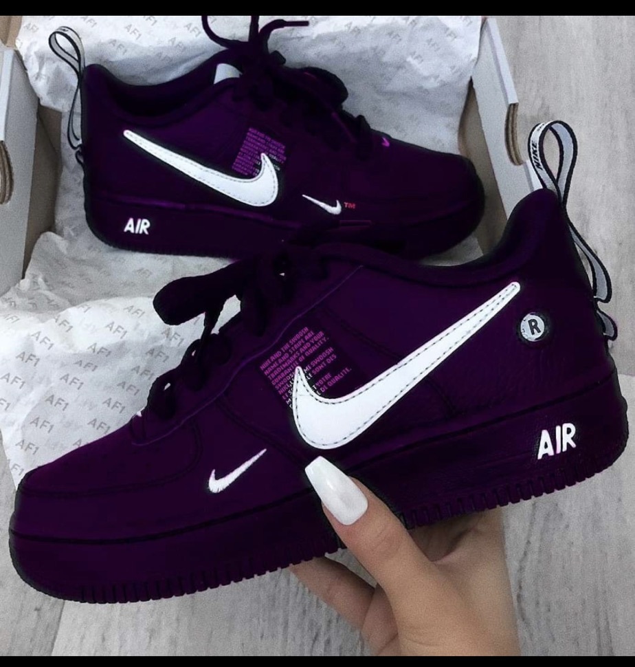 nike shoes purple and black