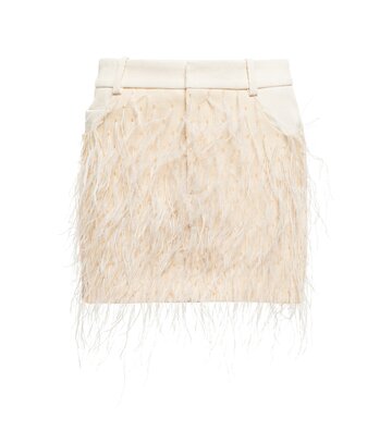 The Mannei Venice feather-detail miniskirt in beige
