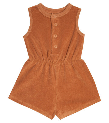 The New Society Baby Francis cotton terry romper in orange