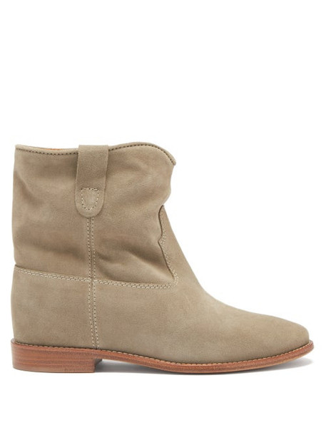 Isabel Marant - Crisi Suede Ankle Boots - Womens - Beige