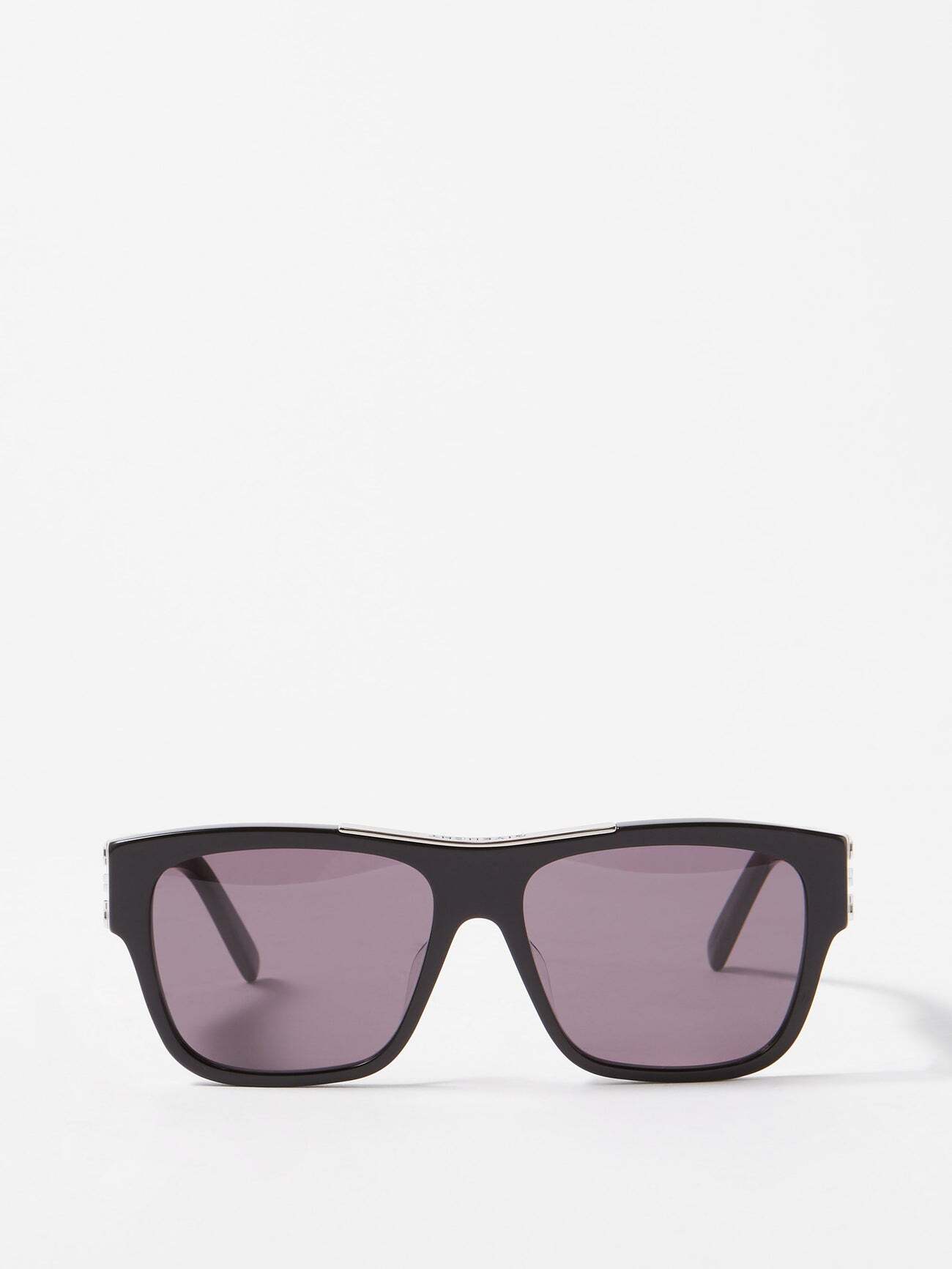 Givenchy - 4g Oversized Square Acetate Sunglasses - Womens - Black Silver