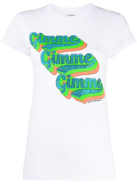 P.A.R.O.S.H. Gimme embellished T-shirt in white