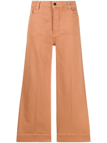victoria victoria beckham wide leg cropped jeans in pink