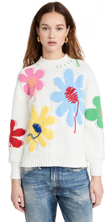 Mira Mikati Intarsia Floral Sweater in natural