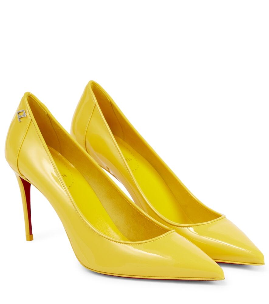 Christian Louboutin Sporty Kate 85 patent leather pumps in yellow