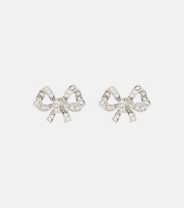 oscar de la renta bow embellished earrings in silver
