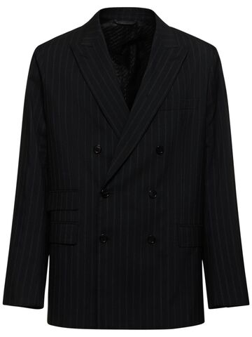 acne studios junit pinstripe suit blazer in black / grey