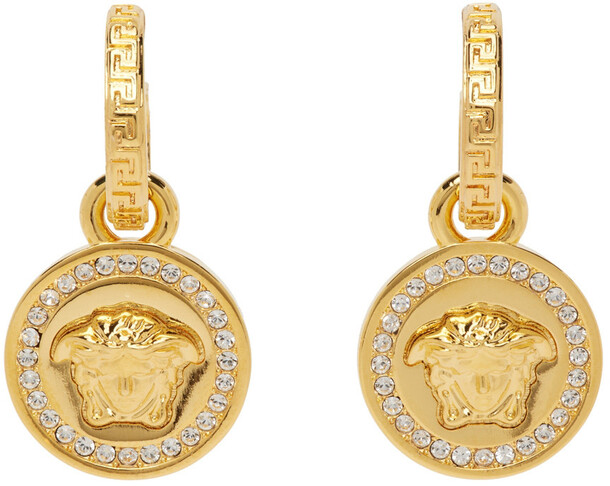 Versace Gold Greca & Medusa Earrings