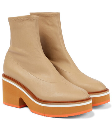 clergerie albane leather sock ankle boots in beige