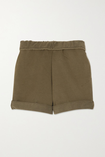 FRAME - Organic Cotton-terry Shorts - Green