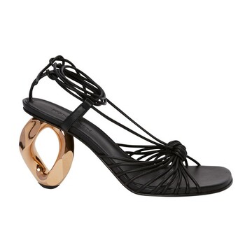 Jw Anderson Chain Heel Leather Sandals in black