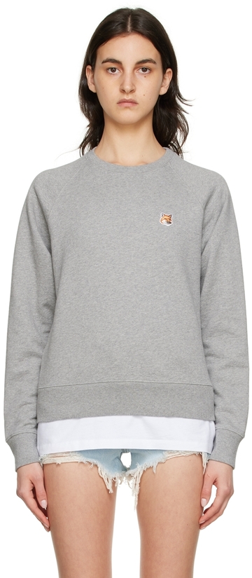 Maison Kitsuné Maison Kitsuné Gray Fox Head Sweatshirt in grey