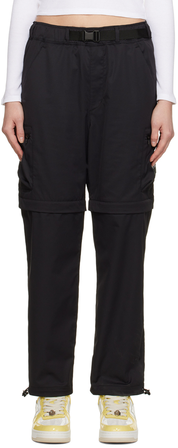 bape black detachable relaxed trousers