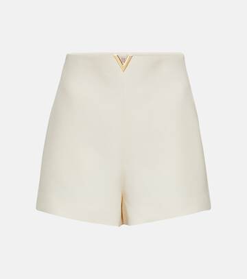 valentino crêpe couture high-rise shorts in blue