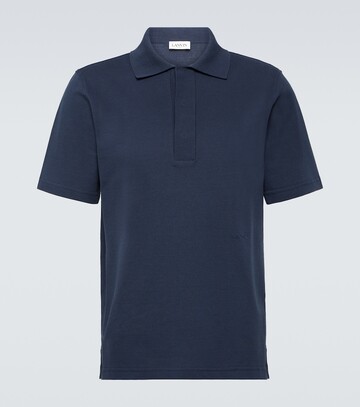 lanvin oversized cotton jersey polo shirt in blue
