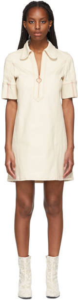 See by Chloé See by Chloé Off-White & Red Topstitch Dress