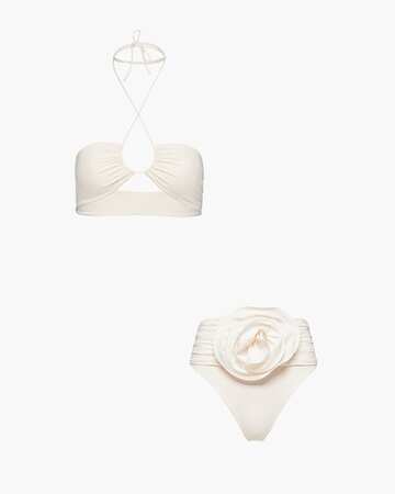 Magda Butrym Flower Bikini Set in cream