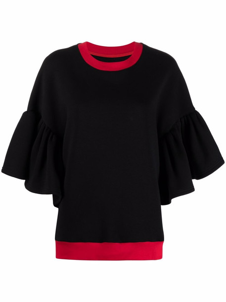Atu Body Couture Lily ruffled-sleeves blouse - Black