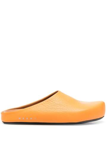 marni logo-print round-toe loafers - orange