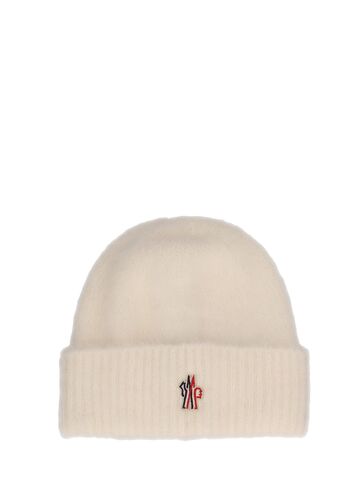 moncler grenoble tricot alpaca blend beanie in natural