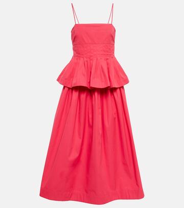 CO Pleated cotton midi dress in pink