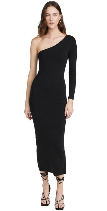 Victor Glemaud Single Shoulder Dress in black