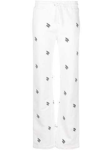 RED Valentino floral-embroidered track pants in white