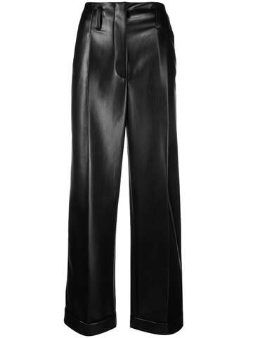 philosophy di lorenzo serafini faux-leather straight-leg trousers - black