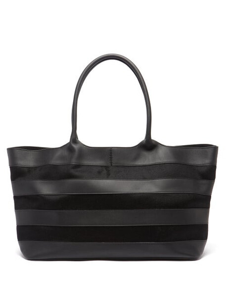Gabriela Hearst - Mcewan Striped Leather And Cashmere Tote Bag - Womens - Black