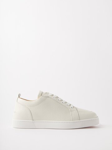 christian louboutin - rantulow low-top grained leather trainers - mens - white