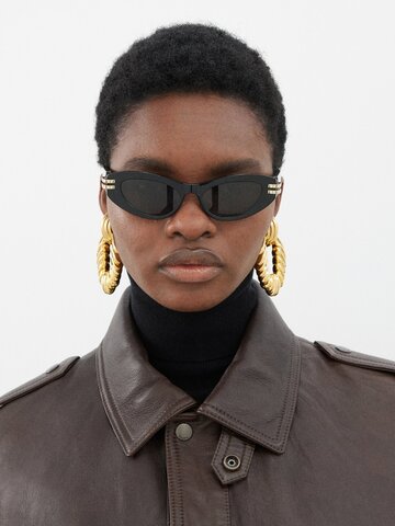 dior - cdior b1u cat-eye acetate sunglasses - womens - black