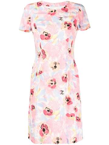 chanel pre-owned 1997 cc floral-print dress - pink