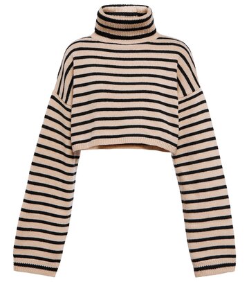 Frankie Shop Athina striped cropped turtleneck sweater