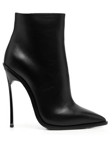 casadei pointed leather boots - black