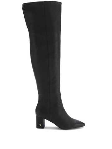 kurt geiger london burlington 60mm over-the-knee leather boots - black