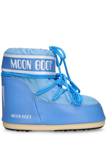 moon boot low icon nylon moon boots in blue