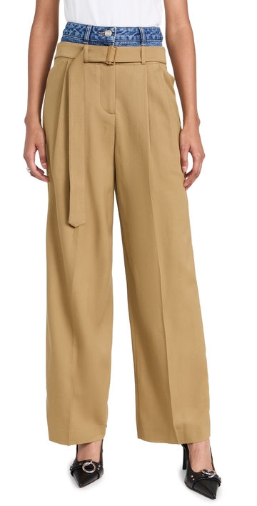 juun. j double waisted tucked trousers beige 34
