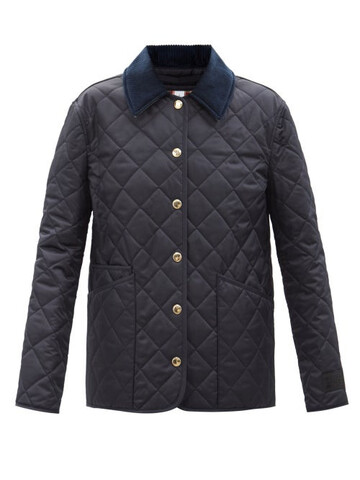 burberry - dranefeld quilted nylon jacket - womens - navy