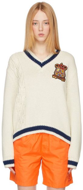 Thames MMXX Beige Knit Rathbone Sweater in cream