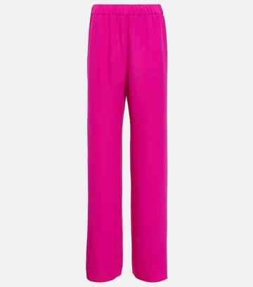 valentino high-rise silk palazzo pants in pink