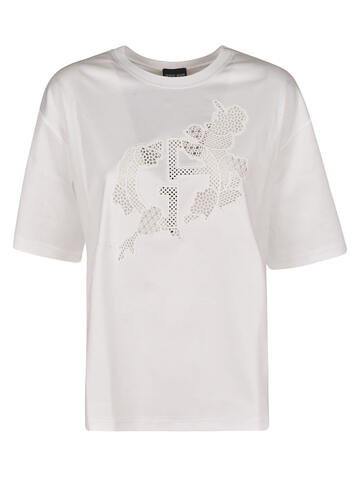 Giorgio Armani Round Neck Logo Detail T-shirt in white