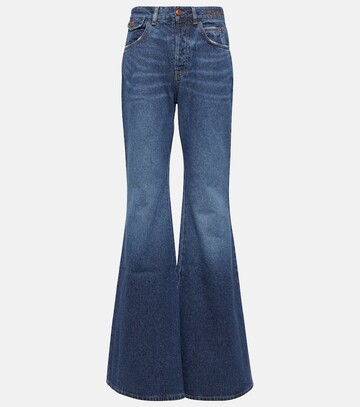 chloe chloé high-rise flared jeans in blue