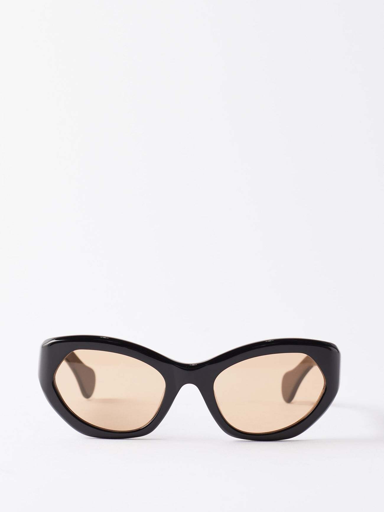 Port Tanger - X Imaan Hamman Umm Cat-eye Acetate Sunglasses - Womens - Black Brown