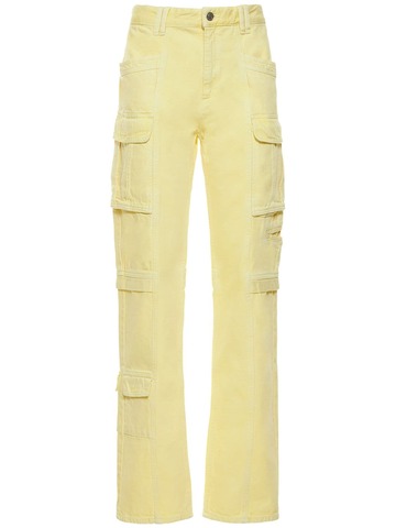 ISABEL MARANT Vokayo Cotton Cargo Pants in yellow