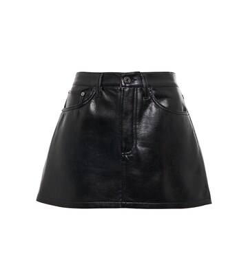 Agolde Faux-leather miniskirt in black