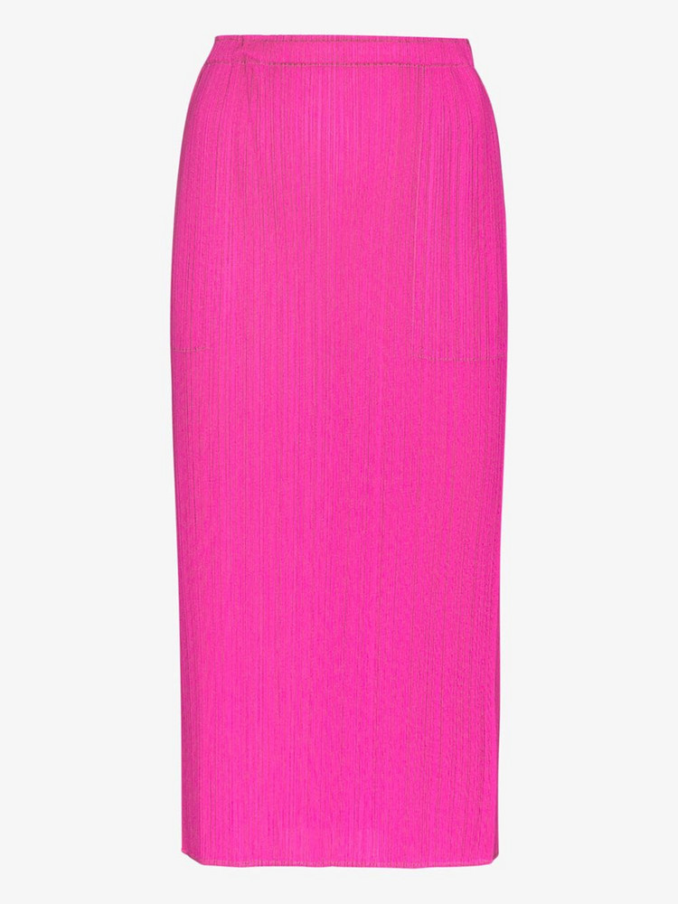 Pleats Please Issey Miyake high waist plissé midi skirt in pink